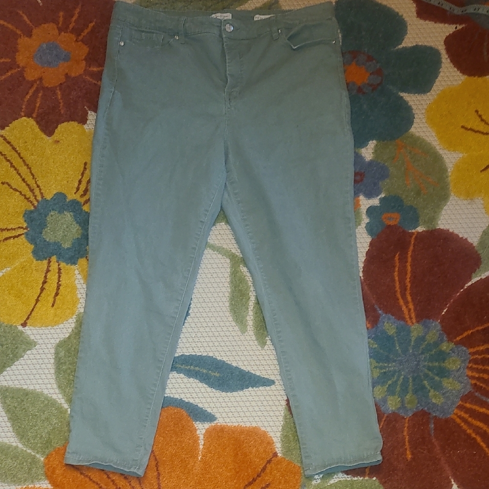Women's High Rise Skinny Green Pants